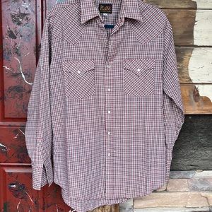 Plains western wear pearlsnap size M